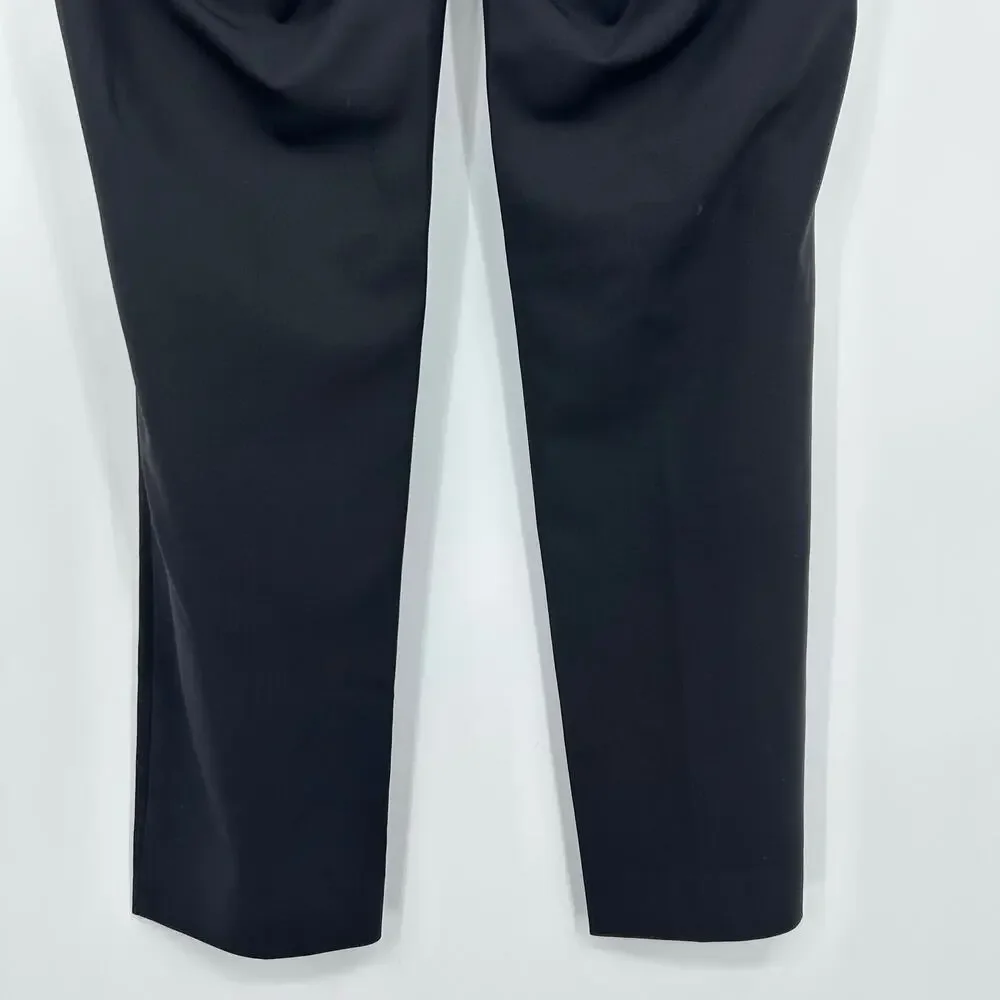 Theory Black Wool Blend Slim Ankle Cropped Dress Pants Size 2 Classic Capsule - Picture 11 of 11